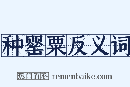 种罂粟反义词是什么意思的图片